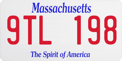 MA license plate 9TL198