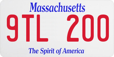 MA license plate 9TL200