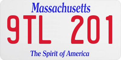 MA license plate 9TL201