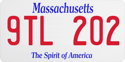 MA license plate 9TL202