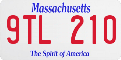 MA license plate 9TL210