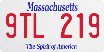 MA license plate 9TL219