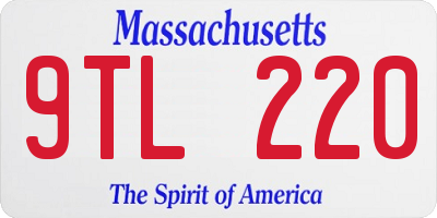 MA license plate 9TL220