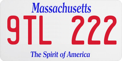 MA license plate 9TL222