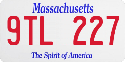 MA license plate 9TL227