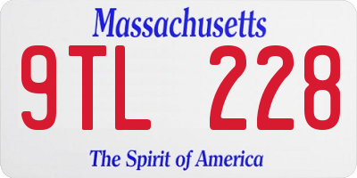 MA license plate 9TL228