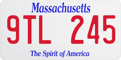 MA license plate 9TL245