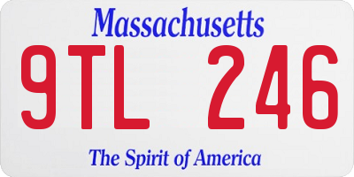 MA license plate 9TL246