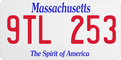 MA license plate 9TL253