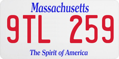 MA license plate 9TL259