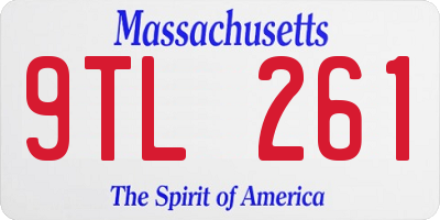 MA license plate 9TL261