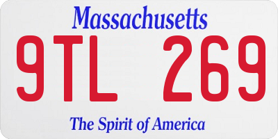 MA license plate 9TL269