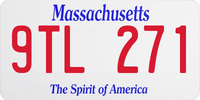 MA license plate 9TL271