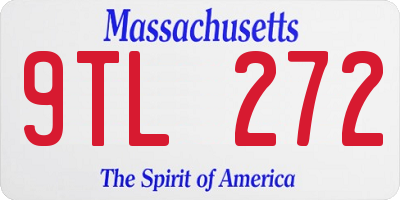 MA license plate 9TL272