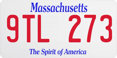 MA license plate 9TL273