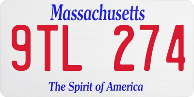 MA license plate 9TL274