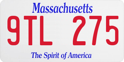 MA license plate 9TL275