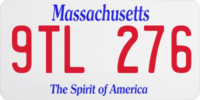 MA license plate 9TL276
