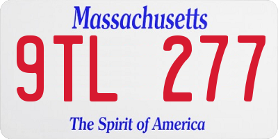 MA license plate 9TL277