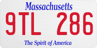 MA license plate 9TL286
