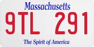 MA license plate 9TL291
