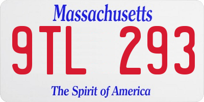 MA license plate 9TL293