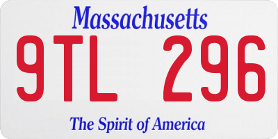MA license plate 9TL296
