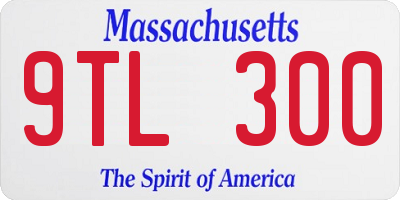 MA license plate 9TL300