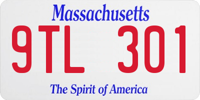 MA license plate 9TL301