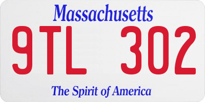 MA license plate 9TL302