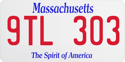 MA license plate 9TL303