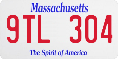 MA license plate 9TL304