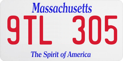 MA license plate 9TL305
