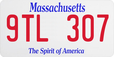 MA license plate 9TL307