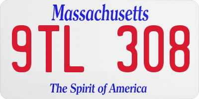MA license plate 9TL308