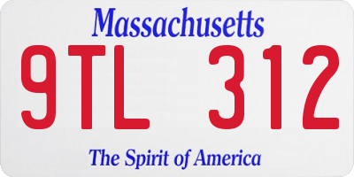MA license plate 9TL312