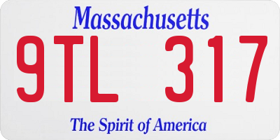 MA license plate 9TL317