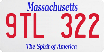 MA license plate 9TL322