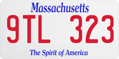 MA license plate 9TL323
