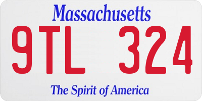 MA license plate 9TL324