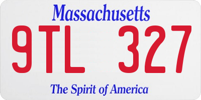 MA license plate 9TL327