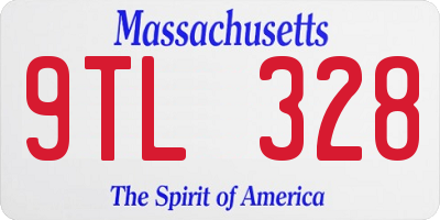 MA license plate 9TL328