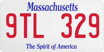 MA license plate 9TL329