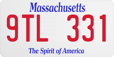 MA license plate 9TL331
