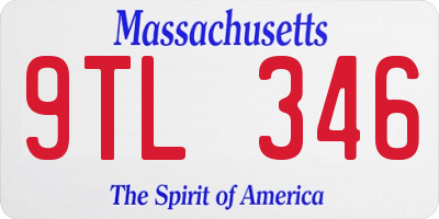 MA license plate 9TL346