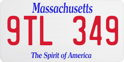 MA license plate 9TL349