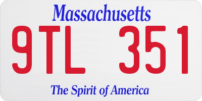 MA license plate 9TL351