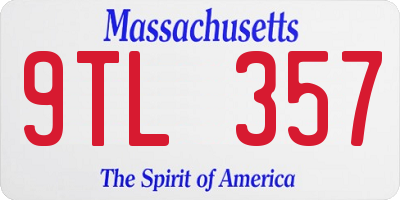 MA license plate 9TL357