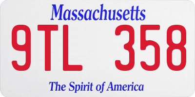 MA license plate 9TL358