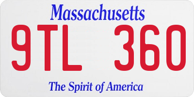 MA license plate 9TL360